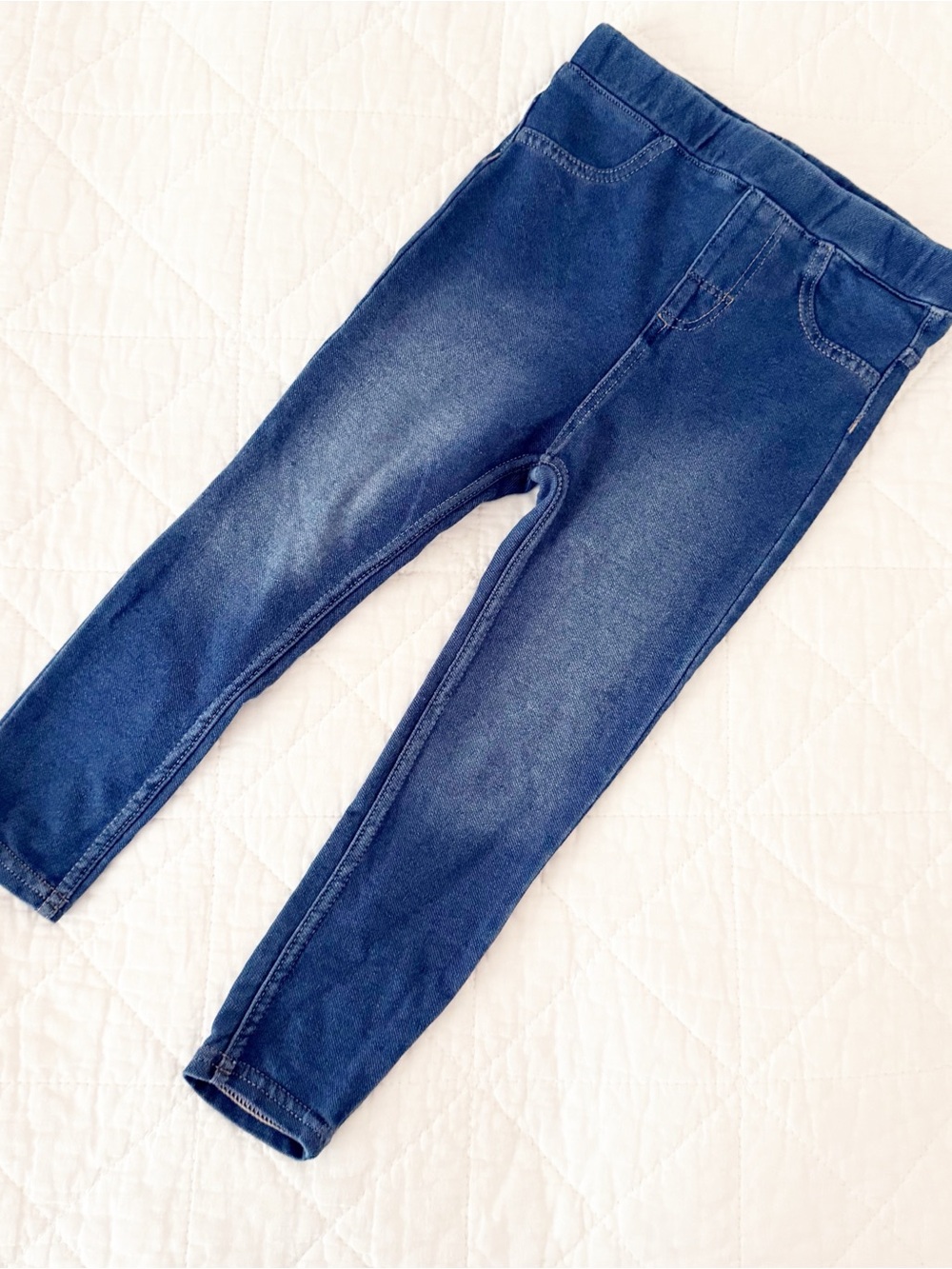 H&M 3T Kids Blue Denim Look Leggings